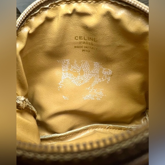 Celine Tan and Cream Cosmetic Bag with Monogram Pattern - Picture 6 of 8